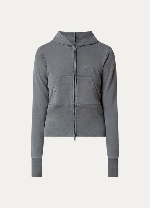 Balenciaga Sweatvest met steekzakken en logoborduring - voorkant 5 middengrijs