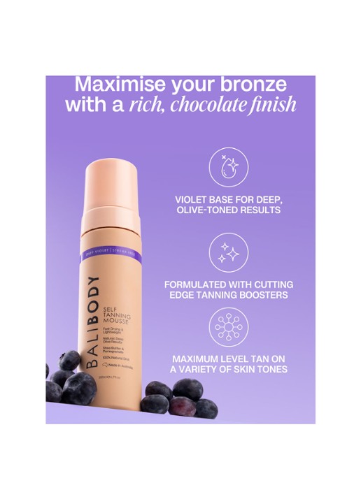 Bali Body Deep Violet Self Tanning Mouse - zelfbruiner - detail 4 deep violet