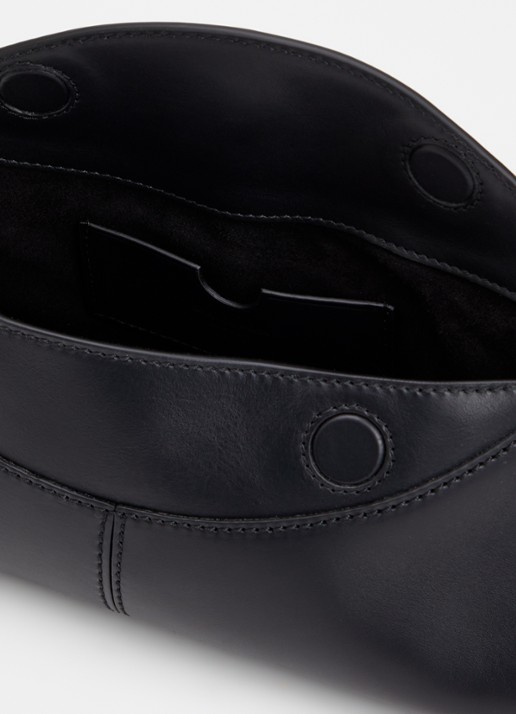BALMAIN Baguette schoudertas van kalfsleer - detail zwart