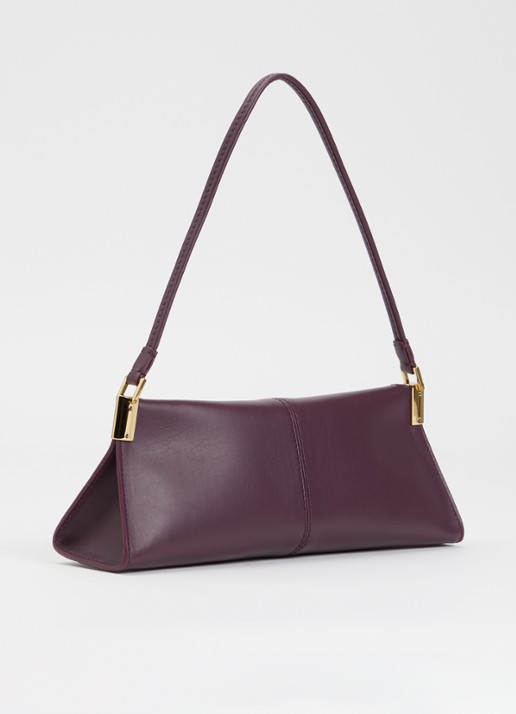 BALMAIN Baguette schoudertas van kalfsleer - achterkant 5 bordeauxrood
