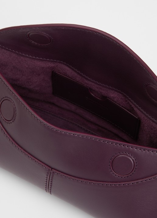 BALMAIN Baguette schoudertas van kalfsleer - detail bordeauxrood