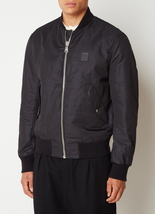 Balmain Bomberjack met logo- en backprint - detail 4 zwart