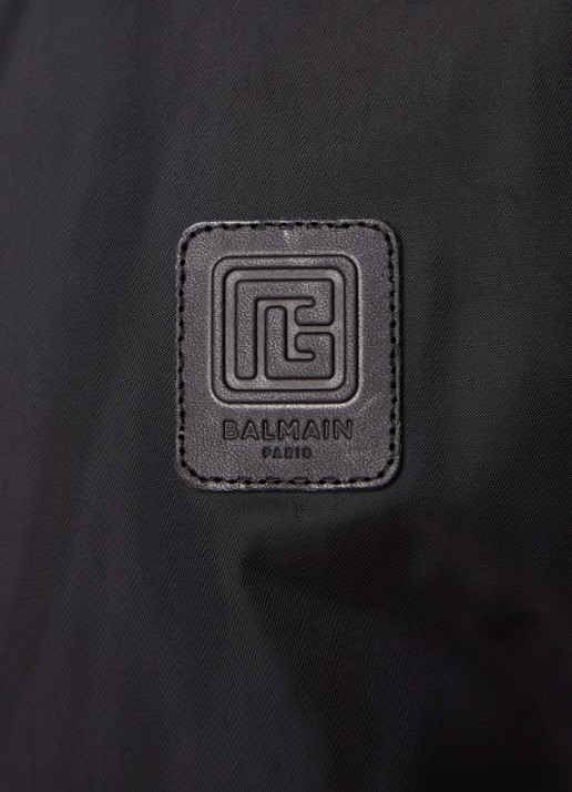 Balmain Bomberjack met logo- en backprint - detail 6 zwart