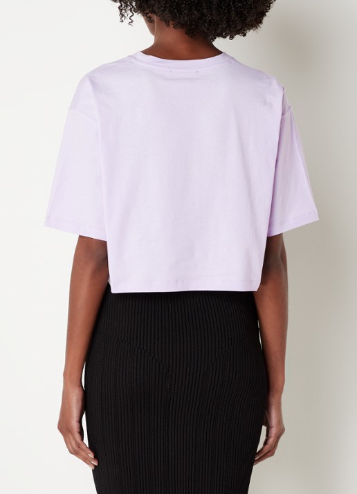 Balmain Crop top met logoprint - achterkant lichtpaars