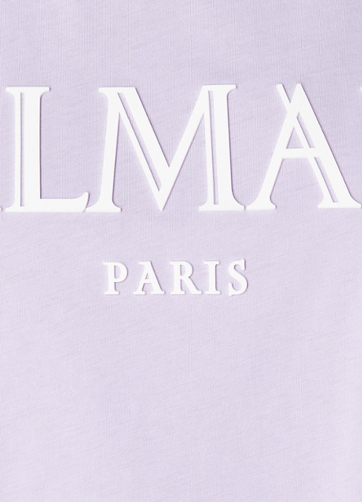 Balmain Crop top met logoprint - detail 5 lichtpaars