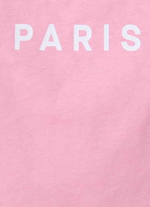 Balmain Cropped T-shirt met logoprint - detail 5 roze
