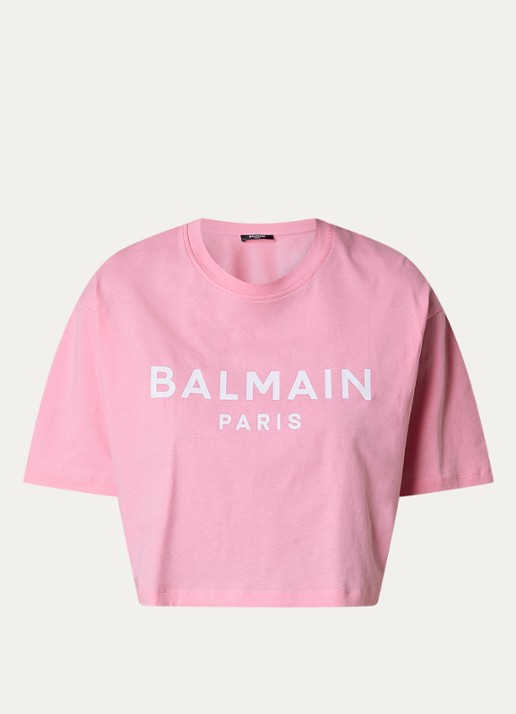 Balmain Cropped T-shirt met logoprint