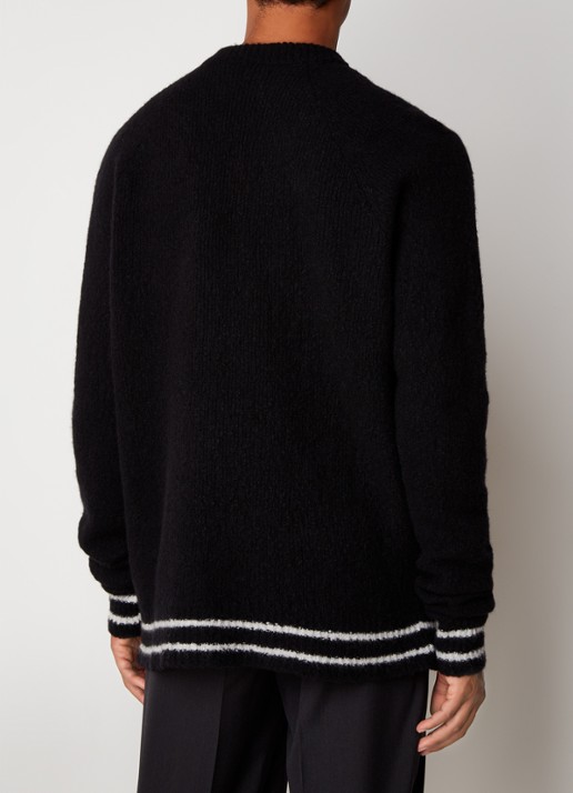 Balmain Grofgebreid pullover in kasjmierblend met sierknopen - achterkant 5 zwart