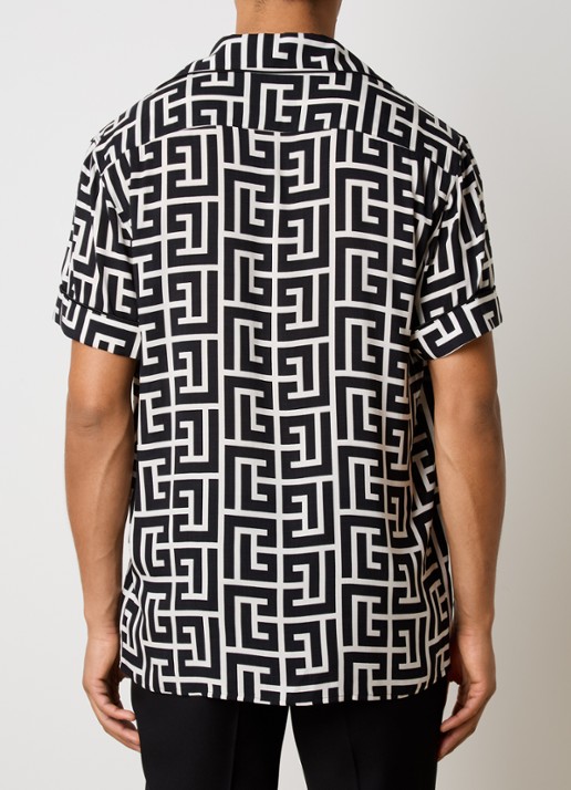 Balmain Overhemd met logoprint - achterkant 5 zwart