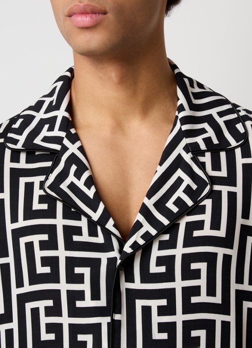 Balmain Overhemd met logoprint - detail 4 zwart