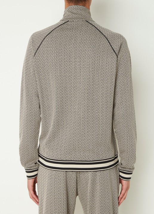 Balmain Sweatvest met logoprint - achterkant donkerbeige