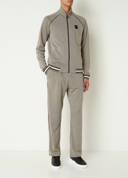Balmain Sweatvest met logoprint - voorkant 5 donkerbeige
