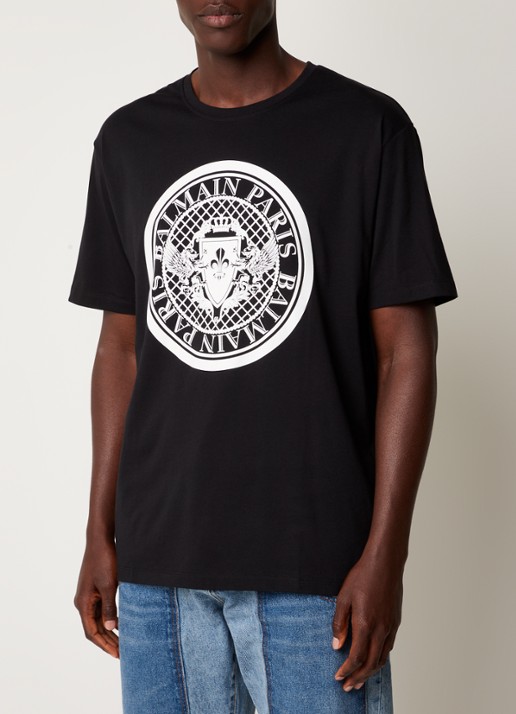 Balmain T-shirt met logoprint - detail 4 zwart