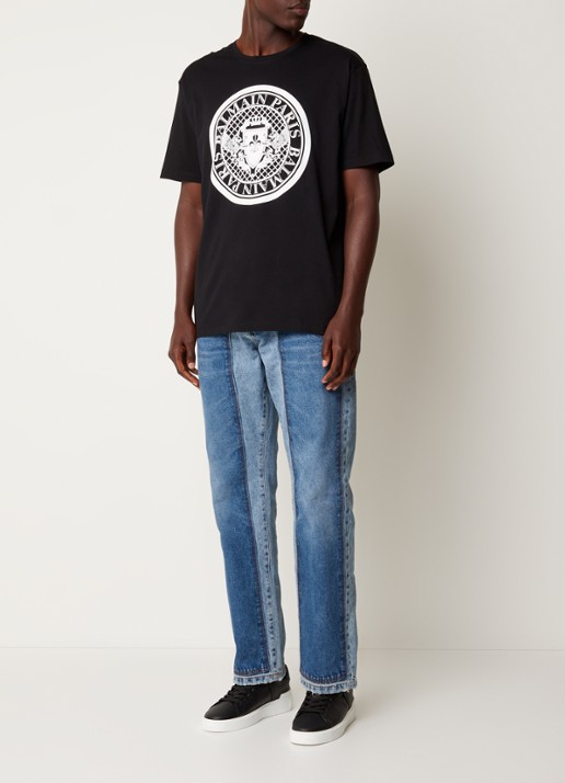Balmain T-shirt met logoprint - voorkant 3 zwart
