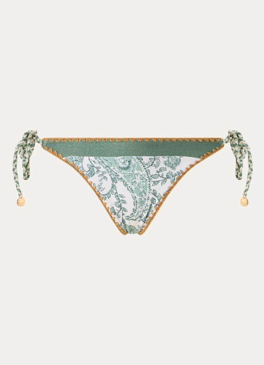 Banana Moon Blika Nassima bikinislip met geknoopt detail - voorkant 4 groen