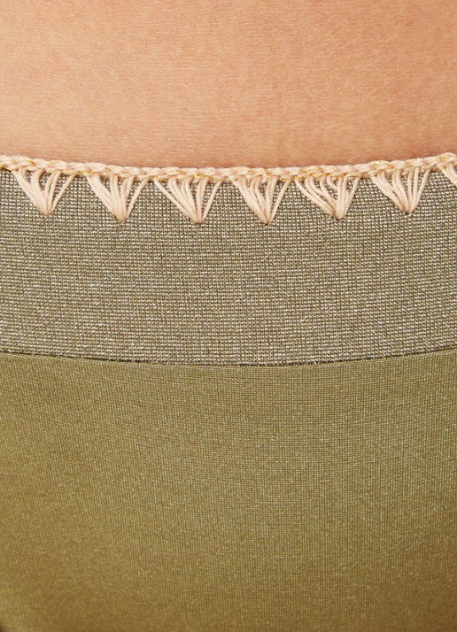 Banana Moon Blika Nazca bikinislip met geknoopt detail en lurex - detail 5 bronsgroen