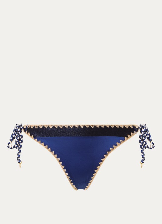 Banana Moon Blika Nazca tanga bikinislip met lurex - voorkant donkerblauw