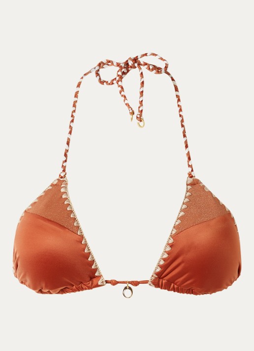 Banana Moon Bosco Nazca triangel bikinitop met uitneembare vulling - voorkant 2 roestbruin