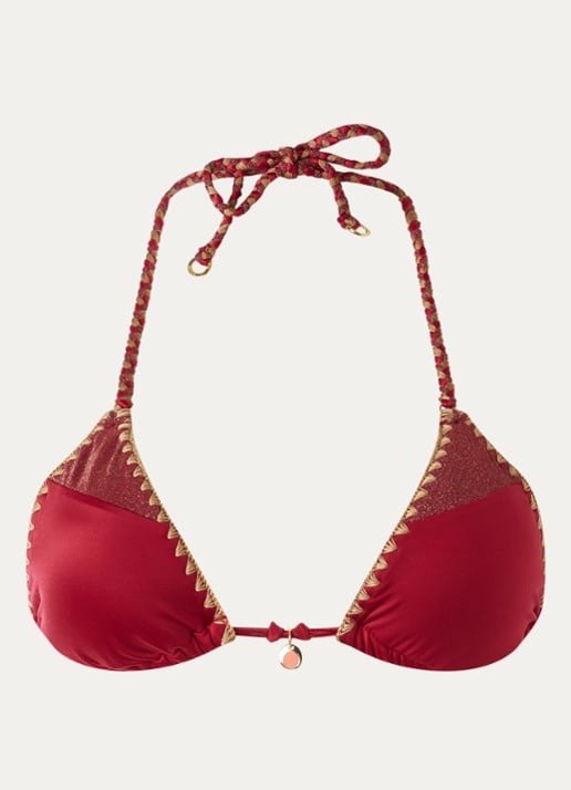 Banana Moon Bosco Nazca triangel bikinitop met uitneembare vulling - voorkant 4 rood
