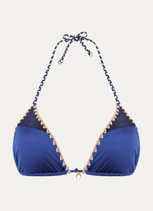 Banana Moon Bosco Nazca triangel bikinitop met uitneembare vulling - voorkant 2 donkerblauw