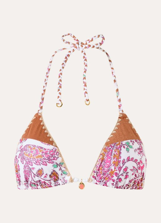 Banana Moon Bosco triangel bikinitop met print - voorkant 4 roze