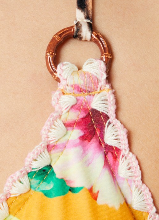 Banana Moon Cricozania Luha bikiniset met bloemenprint en uitneembare vulling - detail 5 turquoise
