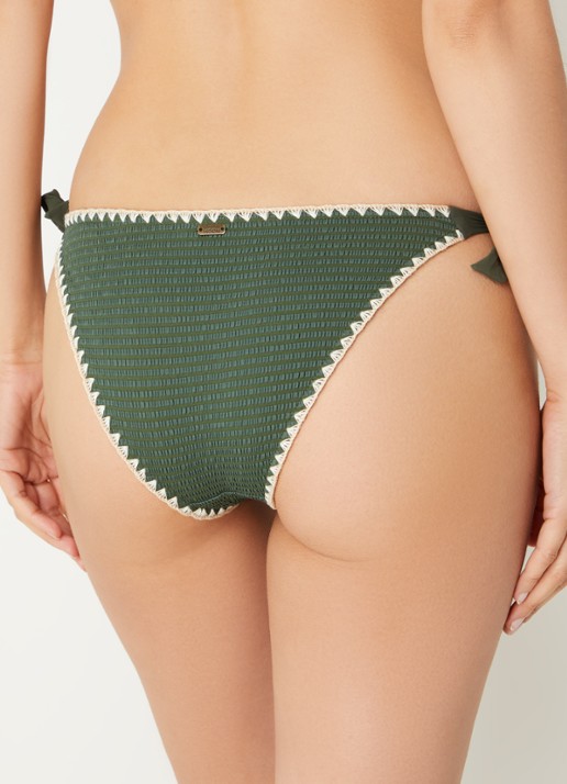 Banana Moon Dimka Dakota bikinislip met striksluiting - achterkant legergroen