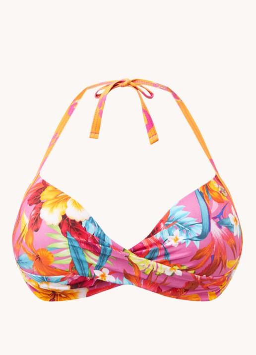 Banana Moon Eyro Sunrise voorgevormde bandeau bikinitop - voorkant roze