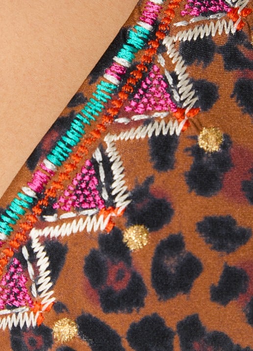 Banana Moon Jotrao Serenely triangel bikinitop met panterprint - detail 5 oranjebruin