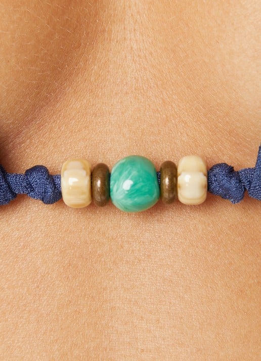 Banana Moon Jotrao triangel bikinitop met structuur - detail 2 donkerblauw