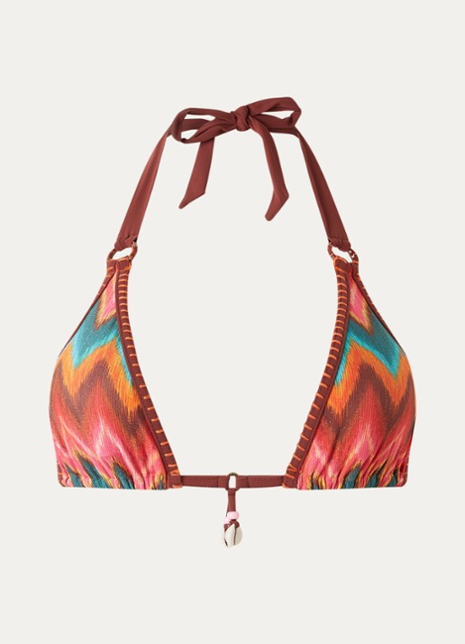 Banana Moon Liko Nalika halter bikinitop met grafische print - voorkant 2 oranje