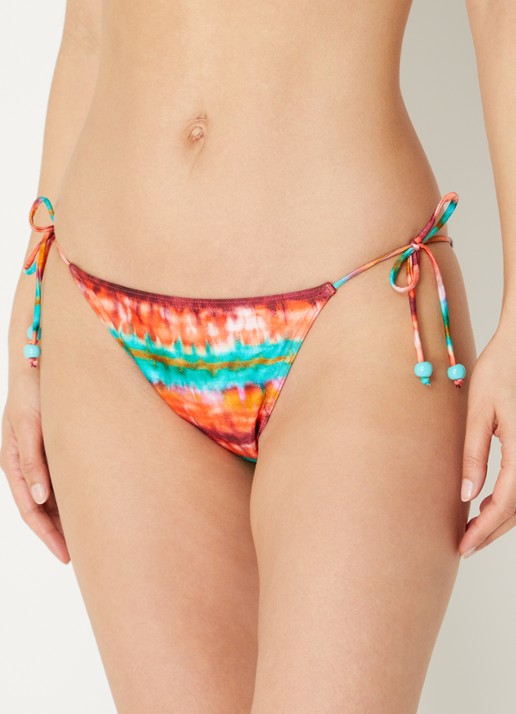 Banana Moon Massa brazilian bikinislip met print - voorkant 4 koraal