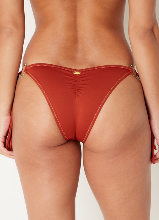 Banana Moon Takia bikinislip met lurex - achterkant roodbruin