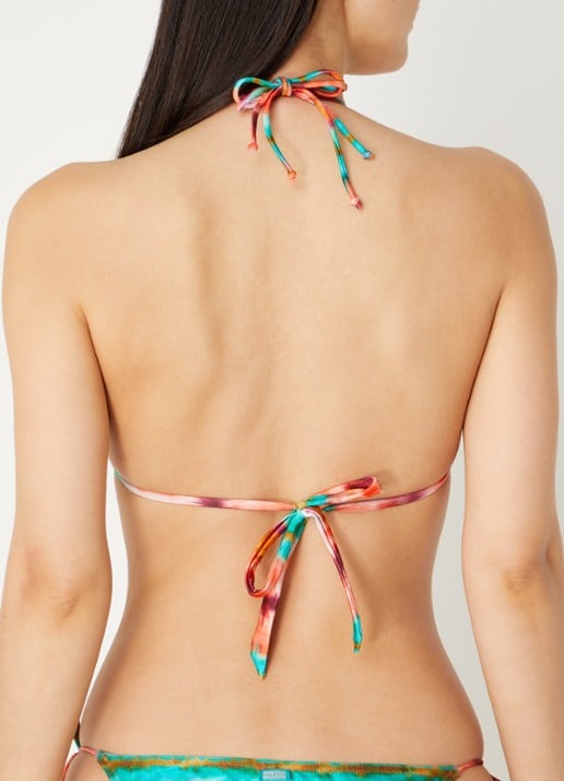 Banana Moon Yero triangel bikinitop met print - achterkant 3 oranjerood