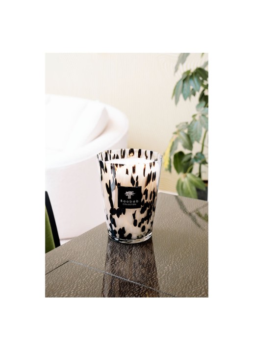 Baobab Collection Black Pearls Max 24 geurkaars 3 kg - detail zwart