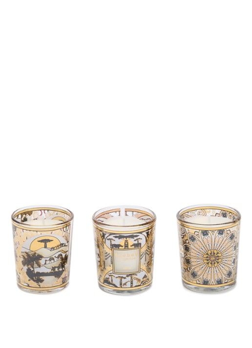 Baobab Collection Trio Travel Limited Christmas Edition geurkaars 80 gram set van 3 - voorkant goud