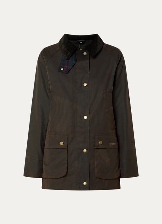 Barbour Acorn parka met steekzakken - voorkant 3 paars