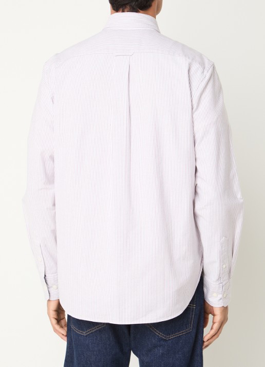 Barbour Authentic regular fit overhemd met streepprint - achterkant rood