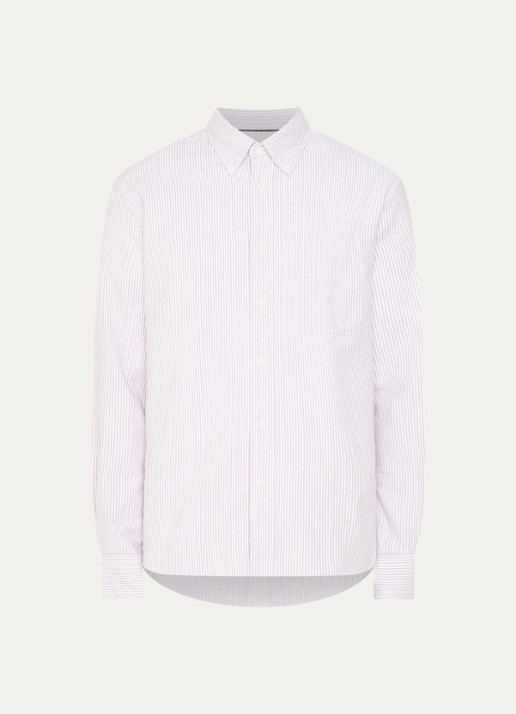 Barbour Authentic regular fit overhemd met streepprint - voorkant 3 rood