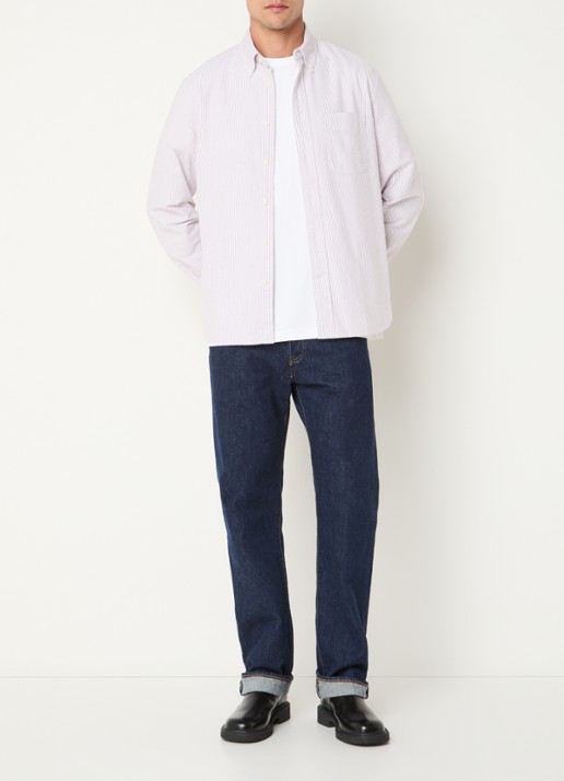 Barbour Authentic regular fit overhemd met streepprint - voorkant 4 rood