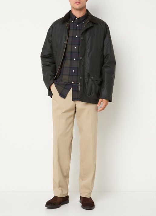 Barbour Beaufort gewatteerde parka met afneembare capuchon en klepzakken - voorkant 2 donkergroen