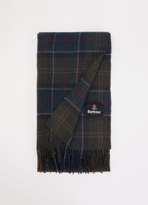 Barbour Braden tartan sjaal van schapenwol met ruitdessin 50 x 190 cm
