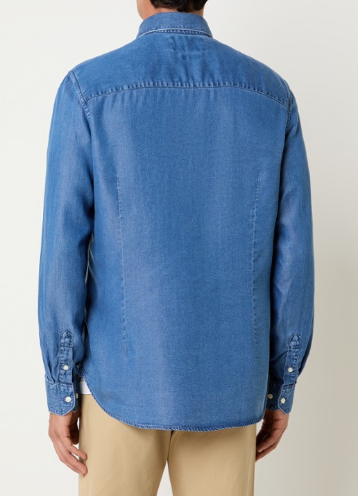 Barbour Burnett overhemd van denim - achterkant blauw