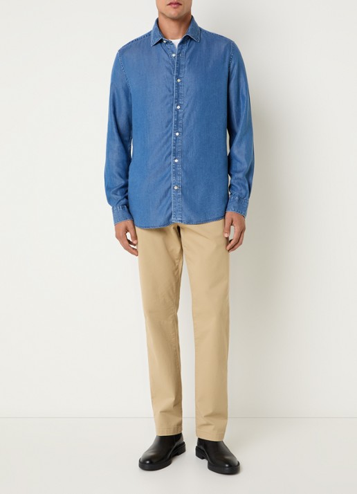 Barbour Burnett overhemd van denim - voorkant 3 blauw