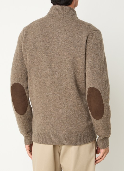 Barbour Essential fijngebreid vest van wol - achterkant 4 beige