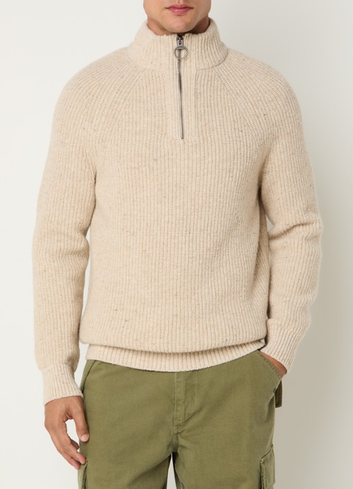 Barbour Essentials grofgebreide trui in wolblend