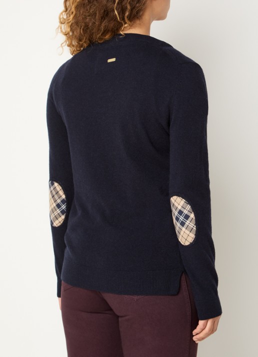 Barbour Fijngebreide pullover - achterkant 2 donkerblauw
