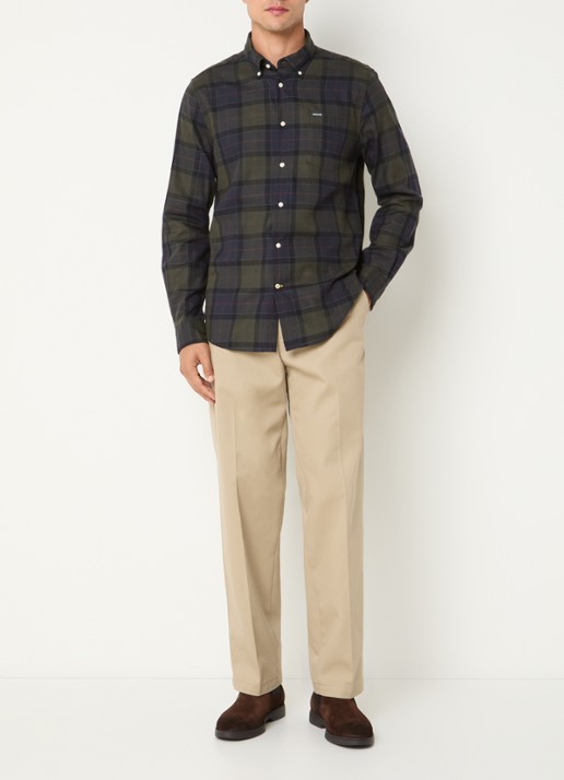 Barbour Fortrose regular fit overhemd met ruitdessin - voorkant 4 donkergroen