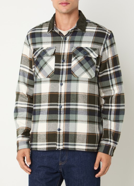 Barbour Grasmoor overshirt met ruitdessin en borstzakken - detail 3 olijfgroen