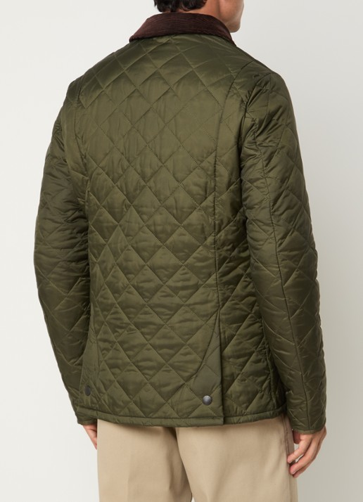 Barbour Heritage Liddesdale barn jack met quilt patroon - achterkant 2 olijfgroen